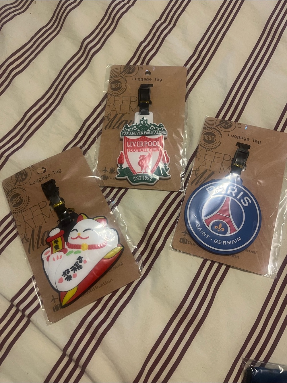 Lucky cat, Liverpool, PSG Luggage Tag